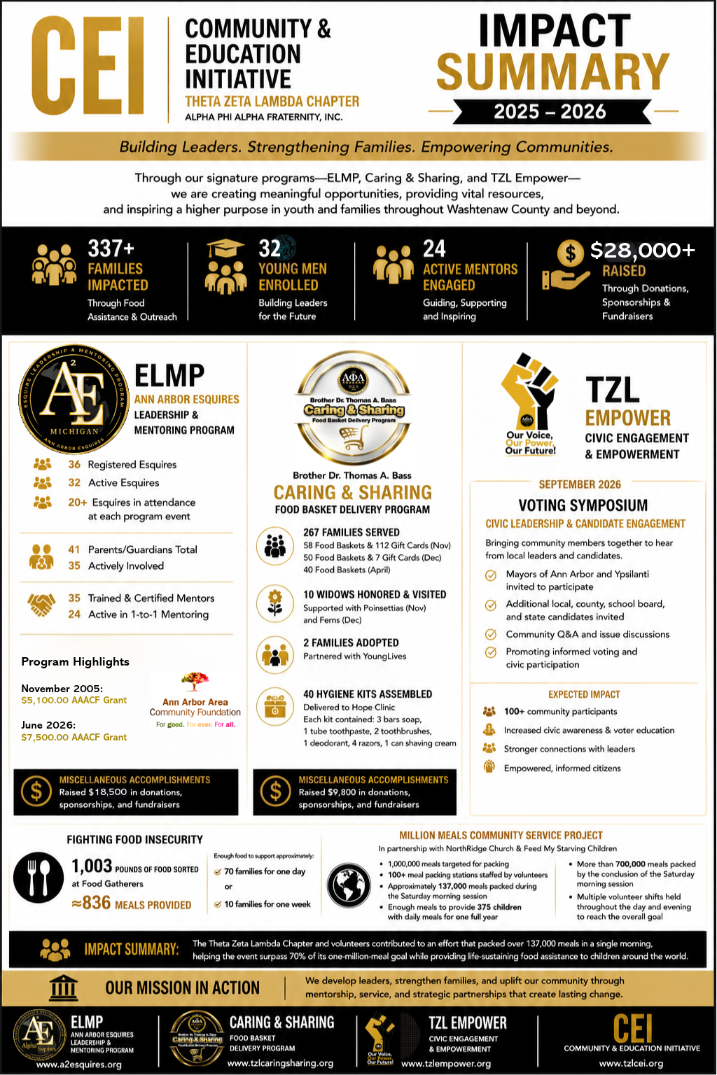 TZL CEI 2025–2026 impact summary